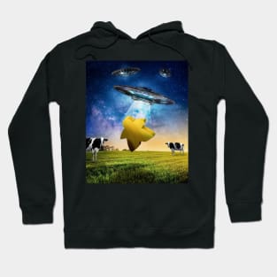 UFO Abducting Meeple, Board Gaming Alien Abduction Hoodie